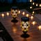 Glitzhome® 8.75" Set of 2 LED Black Metal Starburst Cutout Solar Powered Outdoor Lantern Set